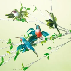 Decoración De Animales|Decoración De Verano>DecoWoerner Colibríes Decorativos 18 Cm , 3 Piezas azul