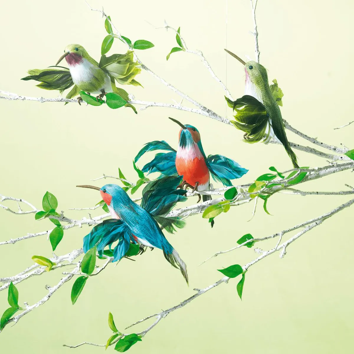 Decoración De Animales|Decoración De Verano>DecoWoerner Colibríes Decorativos 18 Cm , 3 Piezas verde