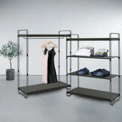 Percheros>DecoWoerner Compartimento Central LOFT, Con Barra De Colgar, 124 X 153 Cm negro