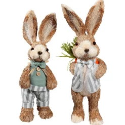 Decoración De Animales|Decoración De Pascua>DecoWoerner Conejitos De Pascua 2 Piezas 30 & 35 Cm marrón