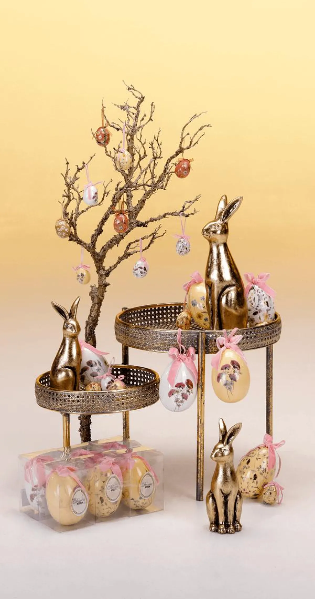 Decoración De Pascua>DecoWoerner Conejo De Pascua De Cerámica Dorada 33 Cm oro