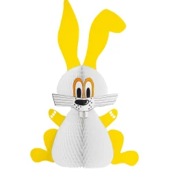 Decoración De Pascua>DecoWoerner Conejo De Pascua De Papel De Panal Amarillo Y blanco