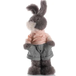 Decoración De Animales|Decoración De Pascua>DecoWoerner Conejo De Pascua De Peluche Deco De 40 Cm De Altura, Gris