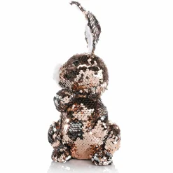 Decoración De Animales|Decoración De Pascua>DecoWoerner Conejo De Pascua Decorativo Con Lentejuelas Reversibles Cobre Y , 21 Cm plata