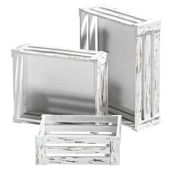 Expositores Para Tiendas|Decoración Temática>DecoWoerner Conjunto De Cajas De Madera, Color blanco
