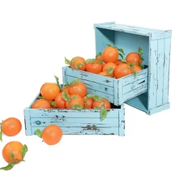 Expositores Para Tiendas|Macetas Y Artículos De Decoración>DecoWoerner Conjunto De Cajas De Madera, Color Claro azul
