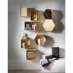 Expositores Para Tiendas|Macetas Y Artículos De Decoración>DecoWoerner Conjunto De Cajas De Madera Cuadrado 3 Piezas Madera natural
