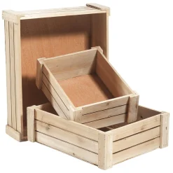 Expositores Para Tiendas|Macetas Y Artículos De Decoración>DecoWoerner Conjunto De Cajas De Madera, Natural marrón