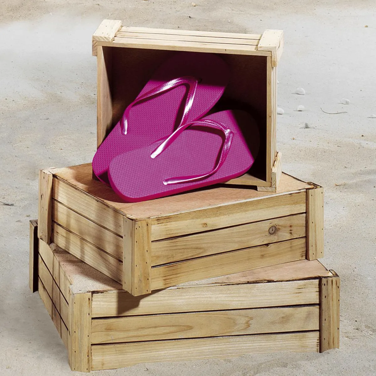Expositores Para Tiendas|Macetas Y Artículos De Decoración>DecoWoerner Conjunto De Cajas De Madera, Natural marrón