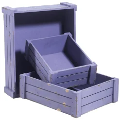 Expositores Para Tiendas|Macetas Y Artículos De Decoración>DecoWoerner Conjunto De Cajas De Madera, Lila violeta