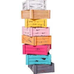 Expositores Para Tiendas|Macetas Y Artículos De Decoración>DecoWoerner Conjunto De Cajas De Madera, Lila violeta