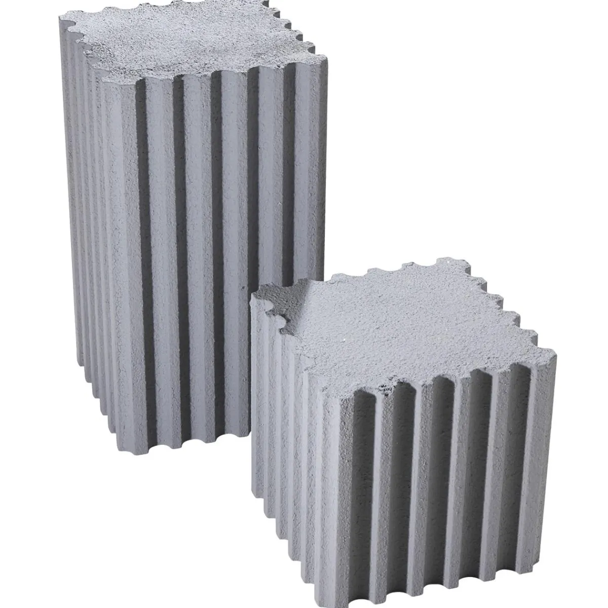 Expositores Para Tiendas>DecoWoerner Conjunto De Columnas Decorativas "Hormigón" Altura 30/55 Cm Gris