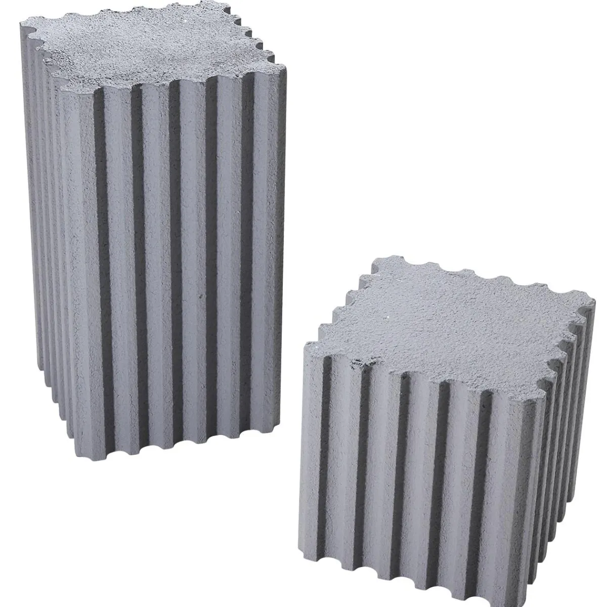 Expositores Para Tiendas>DecoWoerner Conjunto De Columnas Decorativas "Hormigón" Altura 30/55 Cm Gris
