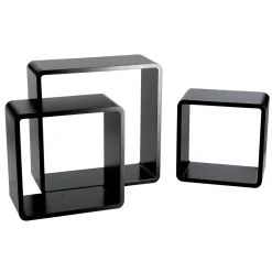 Expositores Para Tiendas>DecoWoerner Conjunto De Estantes "Cubo" Color 3 Pz. negro