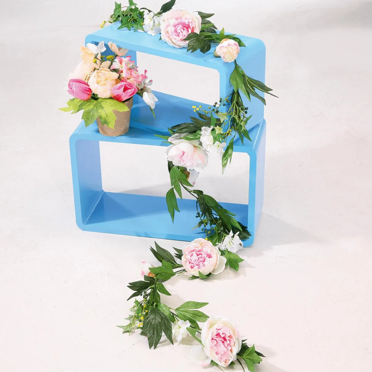 Expositores Para Tiendas>DecoWoerner Conjunto De Estantes "Lounge" Claro 3 Pz. azul