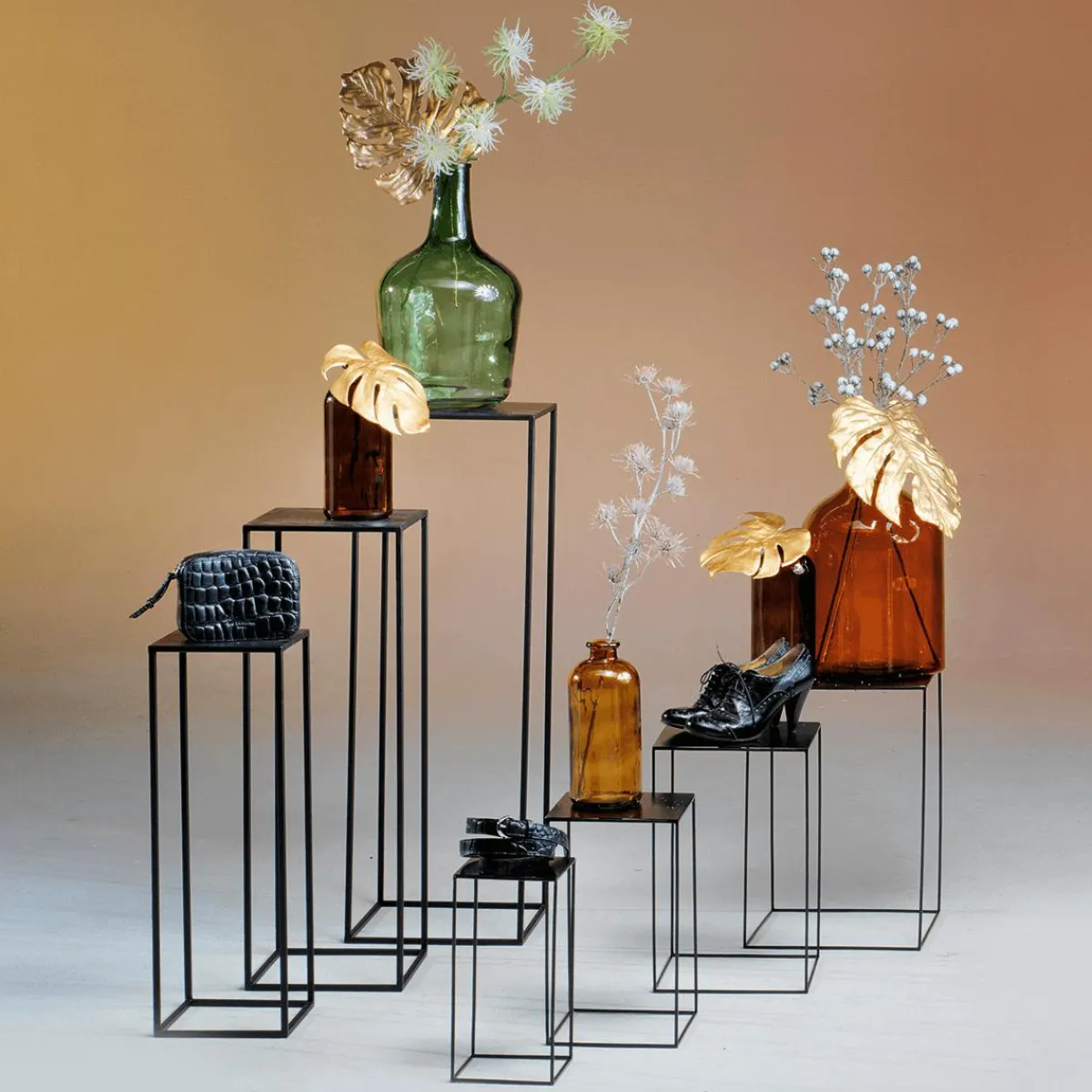 Expositores Para Tiendas>DecoWoerner Conjunto De Mesa De Metal 4 Piezas negro