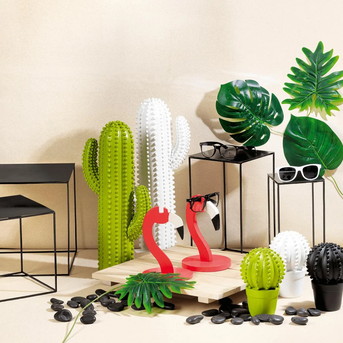 Expositores Para Tiendas>DecoWoerner Conjunto De Mesa De Metal 4 Piezas negro