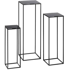 Expositores Para Tiendas|Macetas Y Artículos De Decoración>DecoWoerner Conjunto De Mesas De Metal 3 Piezas negro