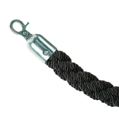 Expositores Para Tiendas|Decoración Temática>DecoWoerner Cordón Para Postes Barrera, Longitud 150 Cm, Plata/ negro