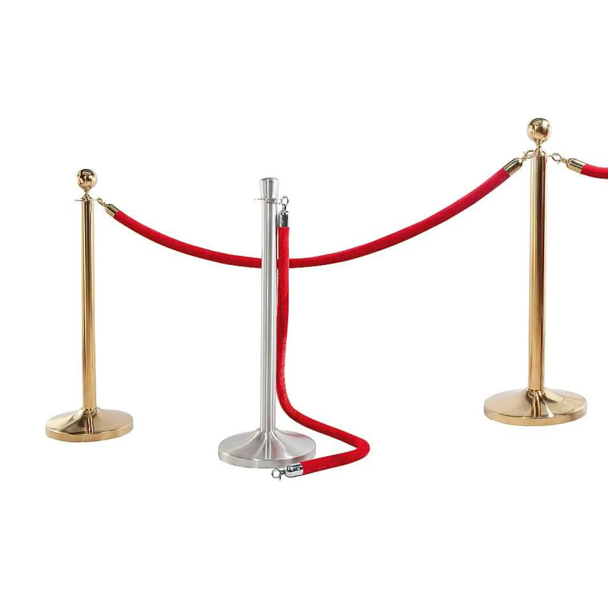Carteles Y Señalización>DecoWoerner Cordón Para Postes De Barrera, 150 Cm De Longitud, Latón/ rojo