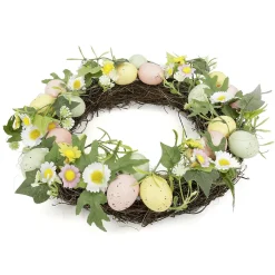 Decoración De Pascua>DecoWoerner Corona Artificial De Huevos De Pascua En Colores Pastel 32 Cm Ø multicolor