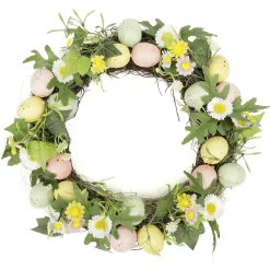 Decoración De Pascua>DecoWoerner Corona Artificial De Huevos De Pascua En Colores Pastel 32 Cm Ø multicolor