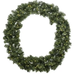 Coronas De Navidad>DecoWoerner Corona De Abeto Artificial Con LED Blanco Cálido IP44, 60 Cm Ø verde