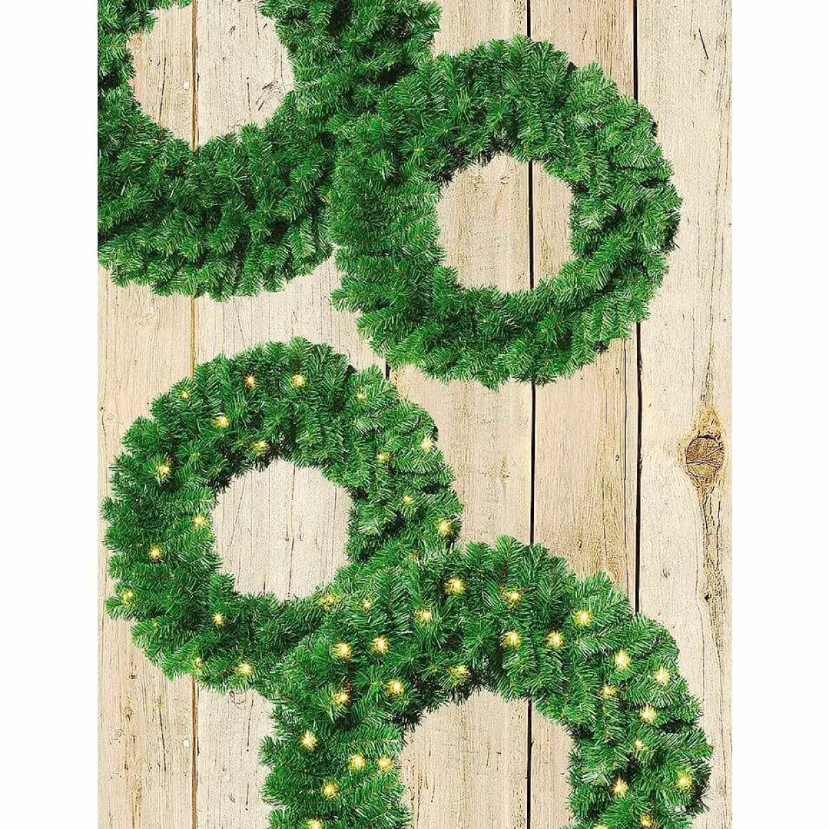 Coronas De Navidad>DecoWoerner Corona De Abeto Basic, Ø 60 Cm, Carácter Bidimensional verde