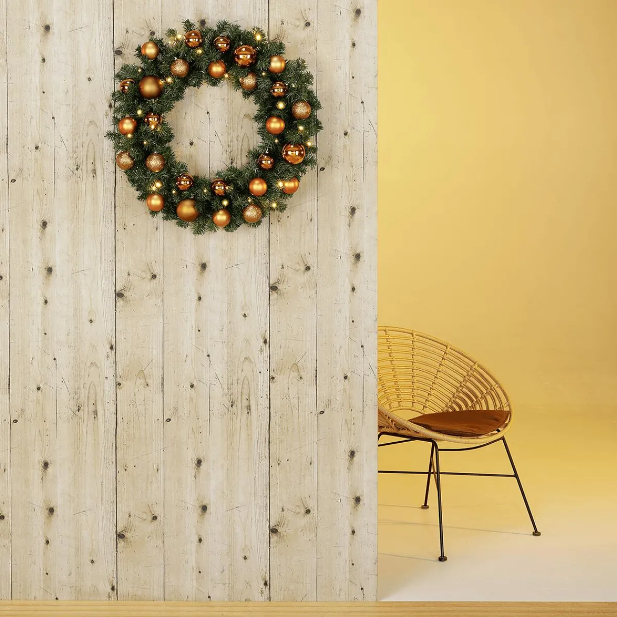 Coronas De Navidad>DecoWoerner Corona De Abeto Basic, LED, Ø 60 Cm, Carácter Bidimensional verde