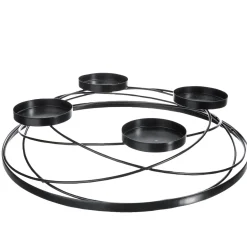 Coronas De Navidad>DecoWoerner Corona De Adviento De Metal 45 Cm Ø negro