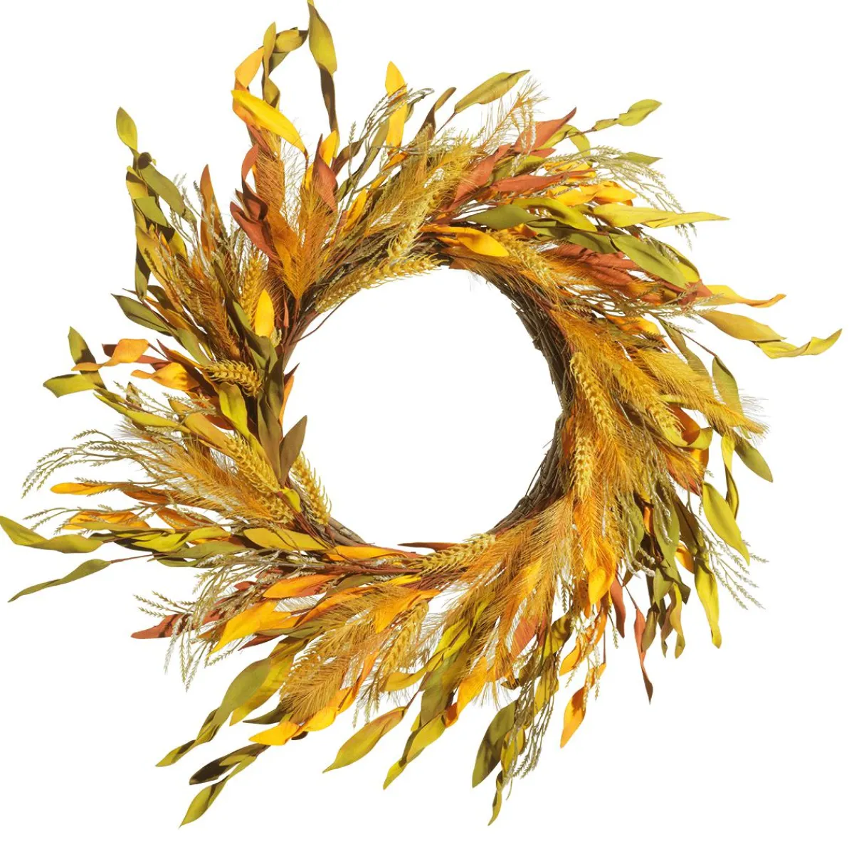Decoración De Otoño|Ramos Y Coronas De Flores>DecoWoerner Corona De Puerta Otoño, Ø 63 Cm amarillo
