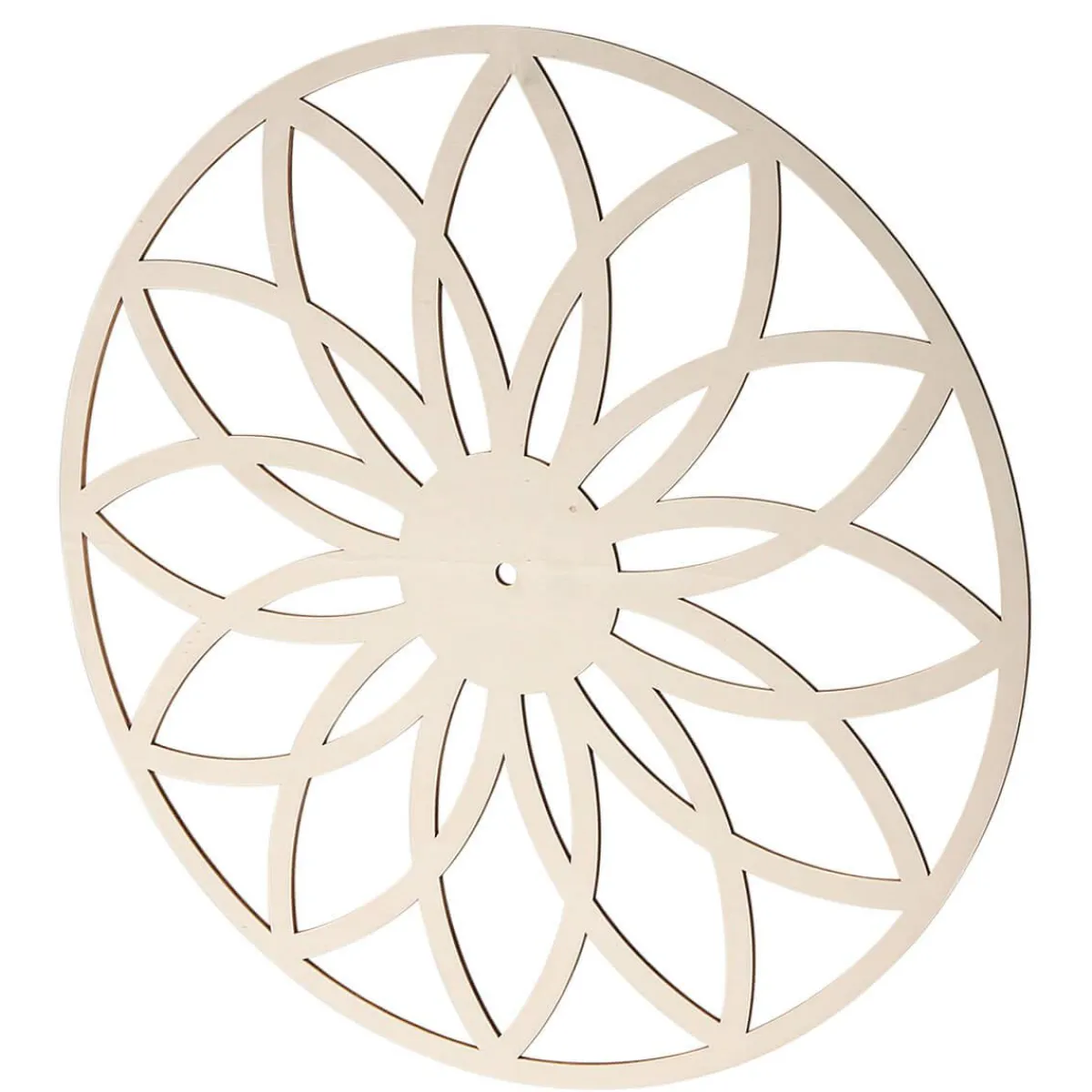Decoración De Primavera>DecoWoerner Corte De Madera "Flor" Ø 44 Cm Madera natural