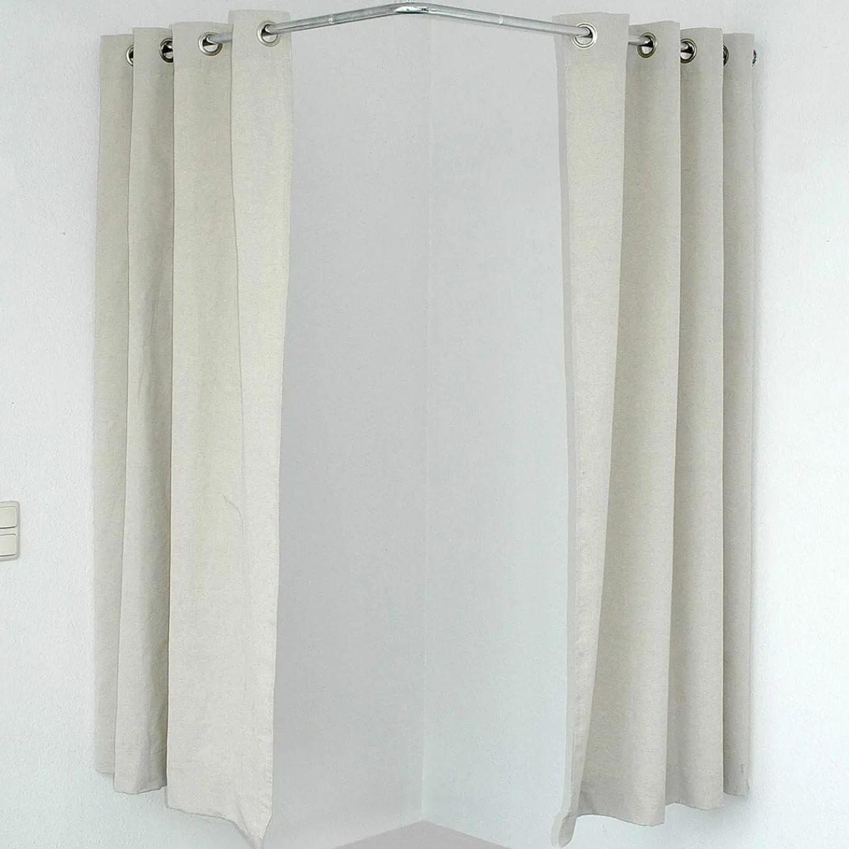 Probadores Y Cortinas>DecoWoerner Cortina De Esquina Para Cubículos, 200 Cm De Largo, Beige marrón