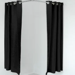 Probadores Y Cortinas>DecoWoerner Cortina De Esquina Para Cubículos, 200 Cm De Largo, Negra negro