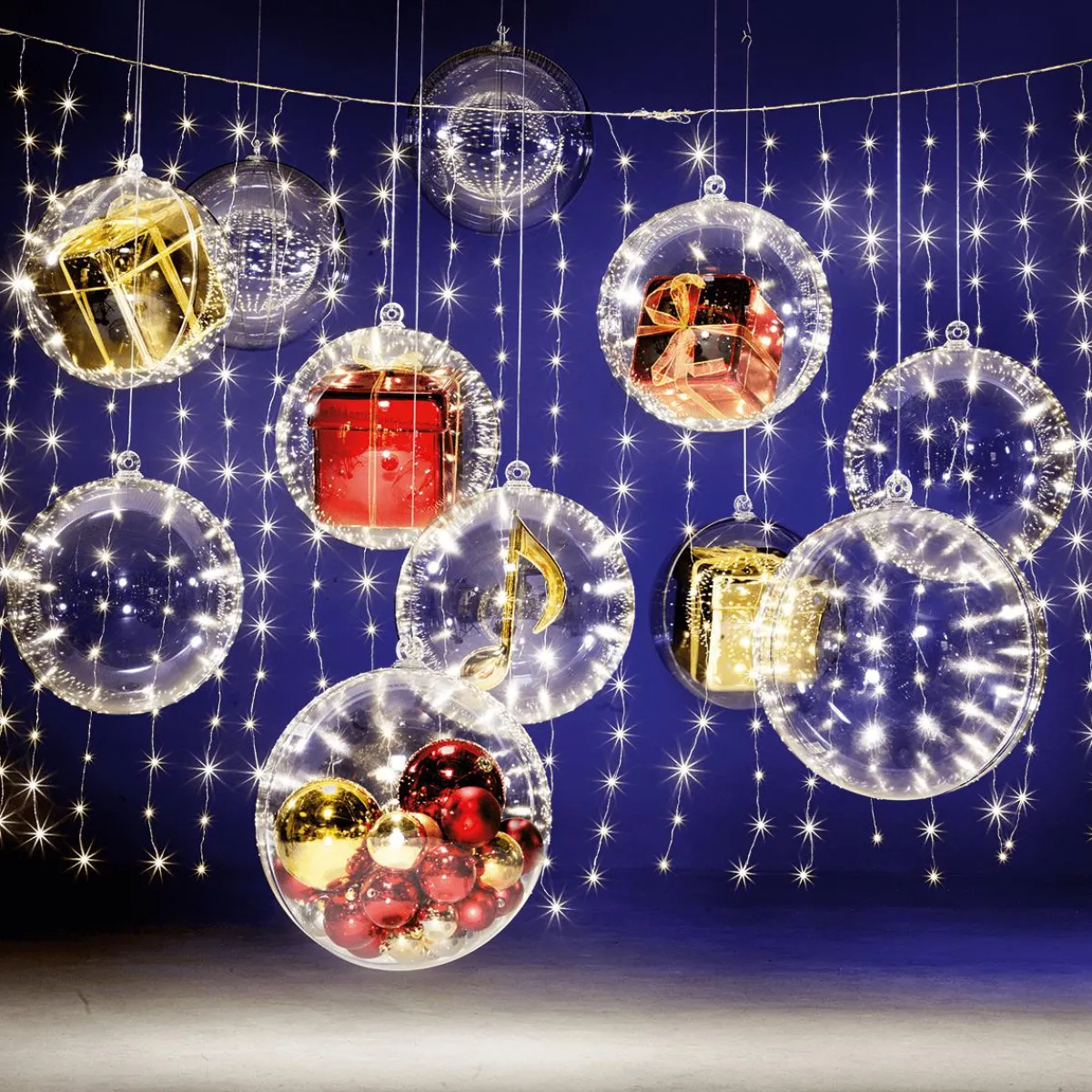 Luces De Navidad>DecoWoerner Cortina De Luces De Alambre LED Para Exteriores, 300 X 200 Cm plata