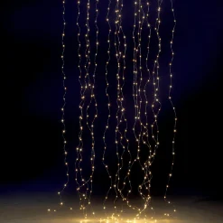 Luces De Navidad>DecoWoerner Cortina De Luces LED Con Alambre Para Exteriores, 384 LED, 240 X 160 Cm plata
