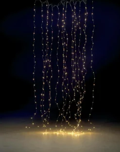 Luces De Navidad>DecoWoerner Cortina De Luces LED Con Alambre Para Exteriores, 384 LED, 240 X 160 Cm plata
