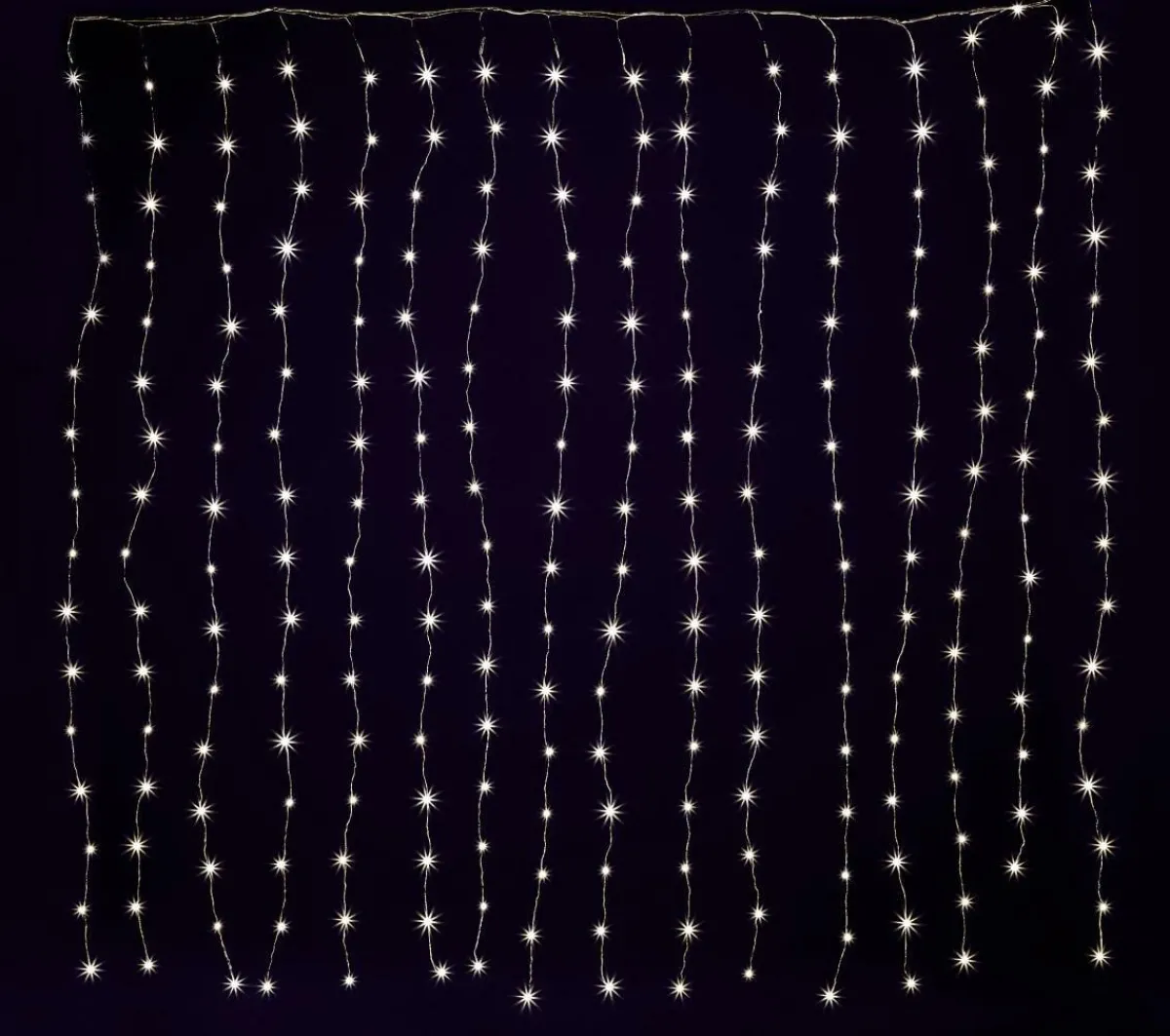 Luces De Navidad>DecoWoerner Cortina De Luces LED Con Alambre Para Exteriores, 384 LED, 240 X 160 Cm plata