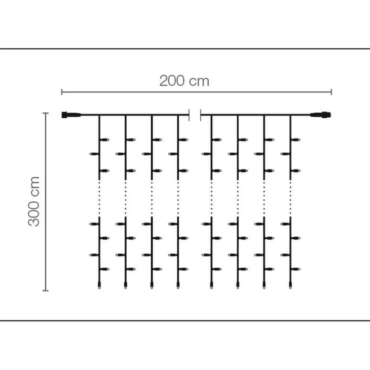 Luces De Navidad>DecoWoerner Cortina De Luces LED Para Uso Profesional Sistema IP20, 600 LED, 300 X 200 Cm, Sin Cable