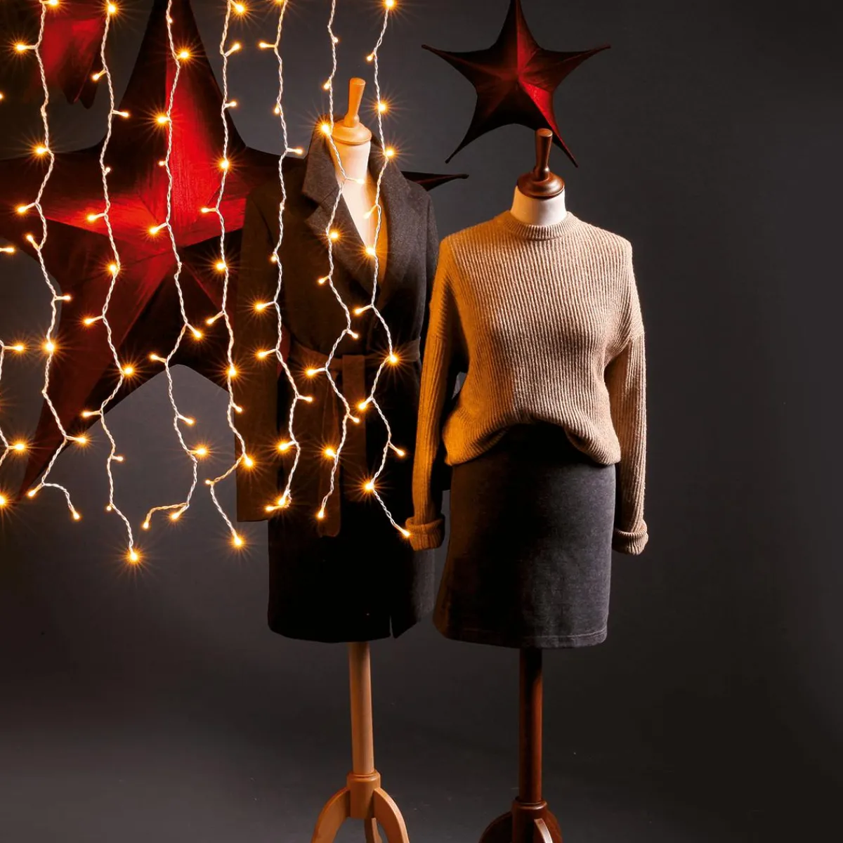 Luces De Navidad>DecoWoerner Cortina De Luces LED Para Uso Profesional Sistema IP20, 300 LED, 150 X 200 Cm, Sin Cable