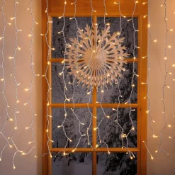 Luces De Navidad>DecoWoerner Cortina De Luces LED Para Uso Profesional Sistema IP20, 600 LED, 300 X 200 Cm, Sin Cable blanco