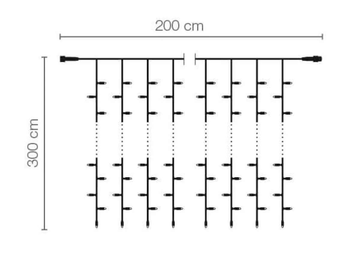Luces De Navidad>DecoWoerner Cortina De Luces LED Para Uso Profesional Sistema IP20, 600 LED, 300 X 200 Cm, Sin Cable blanco