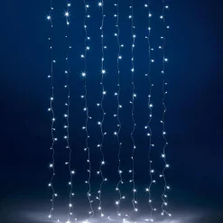Luces De Navidad>DecoWoerner Cortina De Luces LED Parpadeante Para Exteriores, Anchura 100 Cm, Cable blanco
