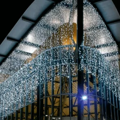 Luces De Navidad>DecoWoerner Cortina De Luces LED Parpadeante Para Exteriores, Anchura 100 Cm, Cable blanco