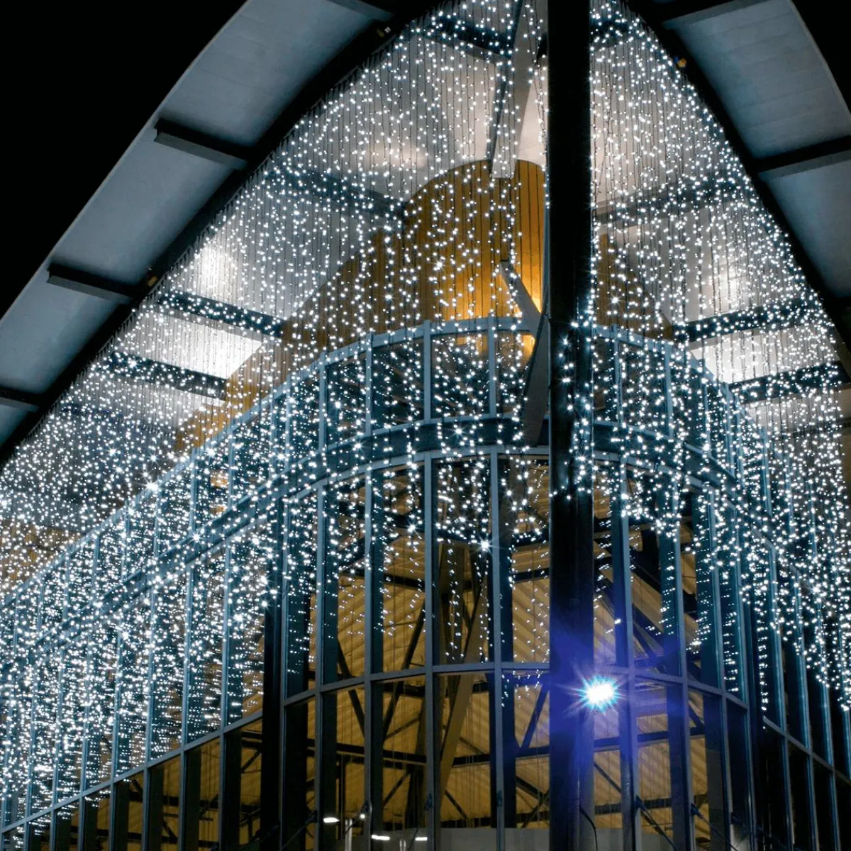 Luces De Navidad>DecoWoerner Cortina De Luces LED Parpadeante Para Exteriores, Anchura 100 Cm, Cable blanco