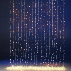 Luces De Navidad>DecoWoerner Cortina De Luces LED 24V Para Exteriores, 400 LED, 150 X 200 Cm blanco