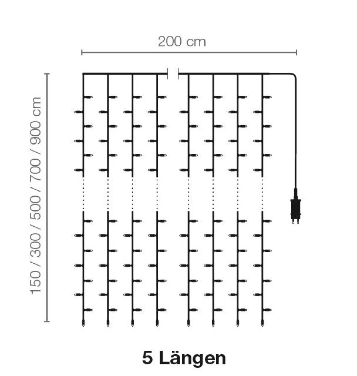 Luces De Navidad>DecoWoerner Cortina De Luces LED 24V Para Exteriores, 400 LED, 150 X 200 Cm blanco