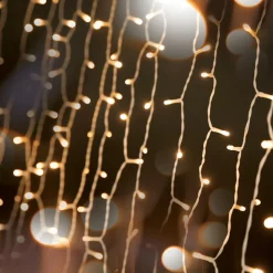 Luces De Navidad>DecoWoerner Cortina De Luces LED 24V Para Exteriores, 900 LED, 500 X 200 Cm blanco