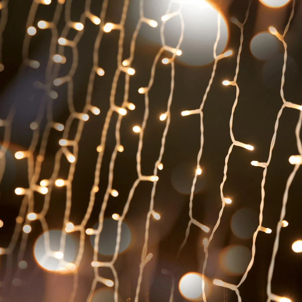 Luces De Navidad>DecoWoerner Cortina De Luces LED 24V Para Exteriores, 900 LED, 500 X 200 Cm blanco