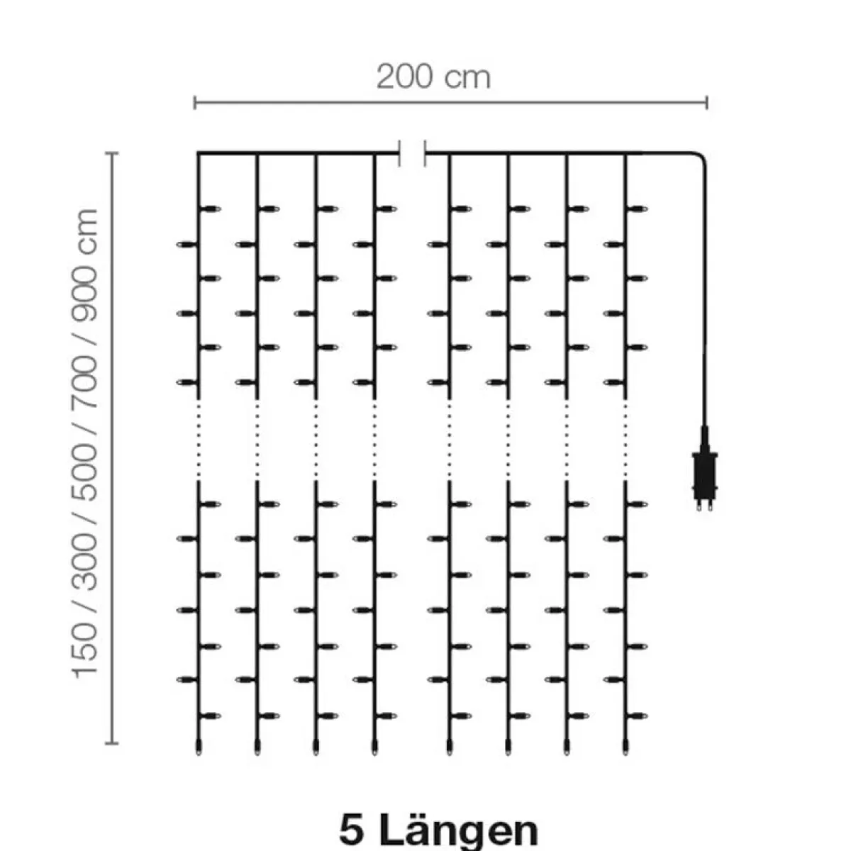 Luces De Navidad>DecoWoerner Cortina De Luces LED 24V Para Exteriores, 1160 LED, 700 X 200 Cm